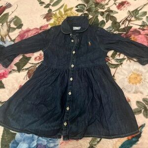 Denim Button-Up Dress with Embroidered Logo polo Ralph Lauren